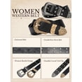thumbnail image 6 of Vorliqent 2 Pack Women Western Belt Embossed & Studded Belts for Jean Dress, 6 of 6