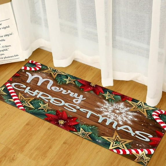 Christmas Home Bathroom Absorbent Non-slip Mat, Non Slip Bath Mat, Living Room Kitchen Sofa Carpet Door Mat Floor Mat, Christmas Rug, 31.5" * 47.24"