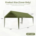 thumbnail image 2 of Pakunoda 10' X 20' Carport Canopy Replacement Cover, Portable Car Garage Shelter Party Top Tent with 34PC Ball Bungees, Light Green (Only Cover, Frame Not Included), 2 of 8