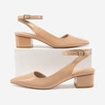 thumbnail image 3 of Pennysue Women's Low Heel Sandals Pointed Toe Ankle Strap PU Leather Dress Shoes Block Heel Summer Casual sandals, 3 of 5