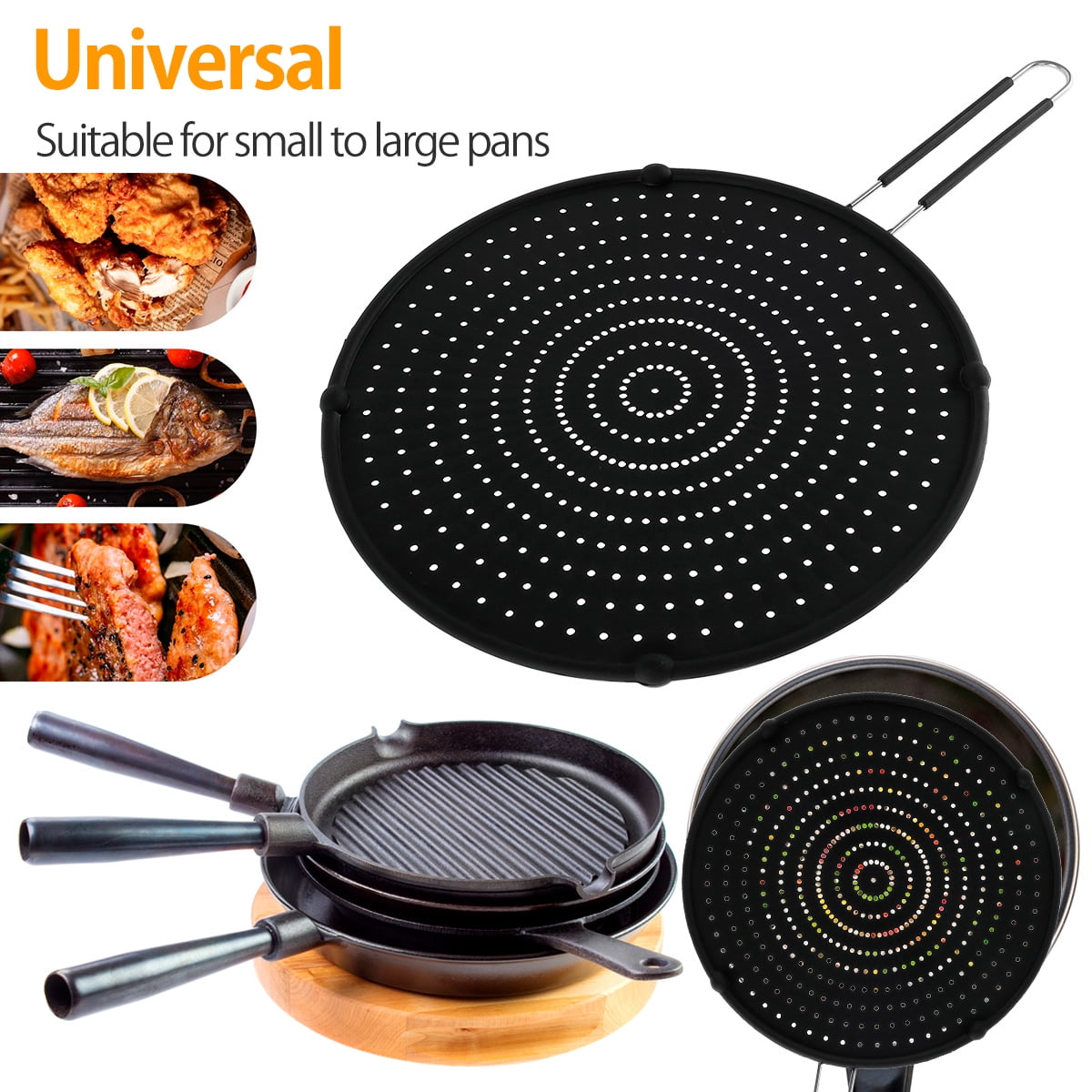 Yous Auto NONRUST Silicone Splatter Screen for Cooking 13 inch