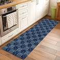 thumbnail image 2 of Runner Rug 2 x 6 Ft, Vintage Floral Washable Non-Slip Floor Mat for Kitchen Hallway/Entryway, Abstract Flowers Patchwork Country Navy Blue Long Kitchen Runner Area Rugs for Living Room, Low-Profile, 2 of 8
