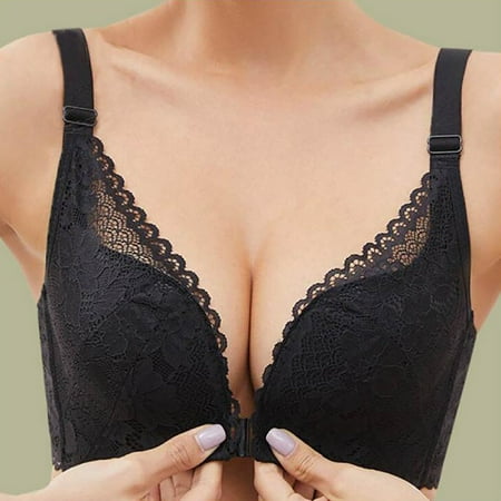 

Funicet Women s Plus Size Bra No Underwire Bras Post-Surgery Bra Front Closure Brassiere Sexy Lace Bra Breathable Comfortable Underwear