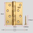 thumbnail image 2 of Bisagras de puerta YAGU, oro cepillado, acero inoxidable de 4 x 3 pulgadas, paquete de 3, 2 of 9