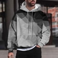 thumbnail image 1 of Sudadera con capucha para hombre, estilo casual, con cuello redondo, estampado, manga larga, blusa de poliéster, 1 of 5