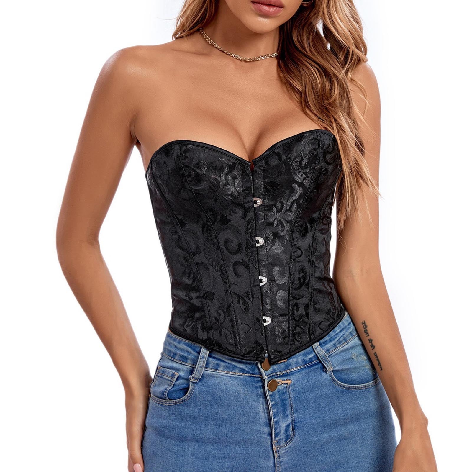 トップス MEDI LINGERIE LIKE PEPLUM BUSTIER BLACK トップス MEDI LINGERIE LIKE PEPLUM BUSTIER BLACK Amazon.com