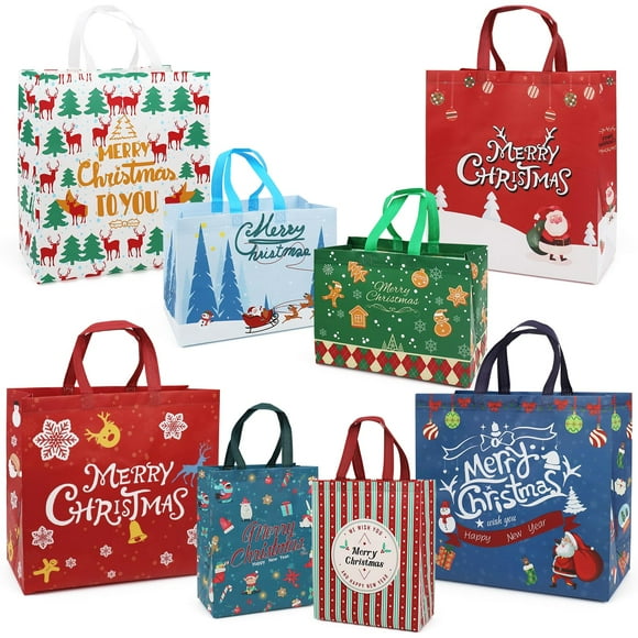 Bolsas navideñas PARSUP, 16 piezas, no tejidas, varios tamaños