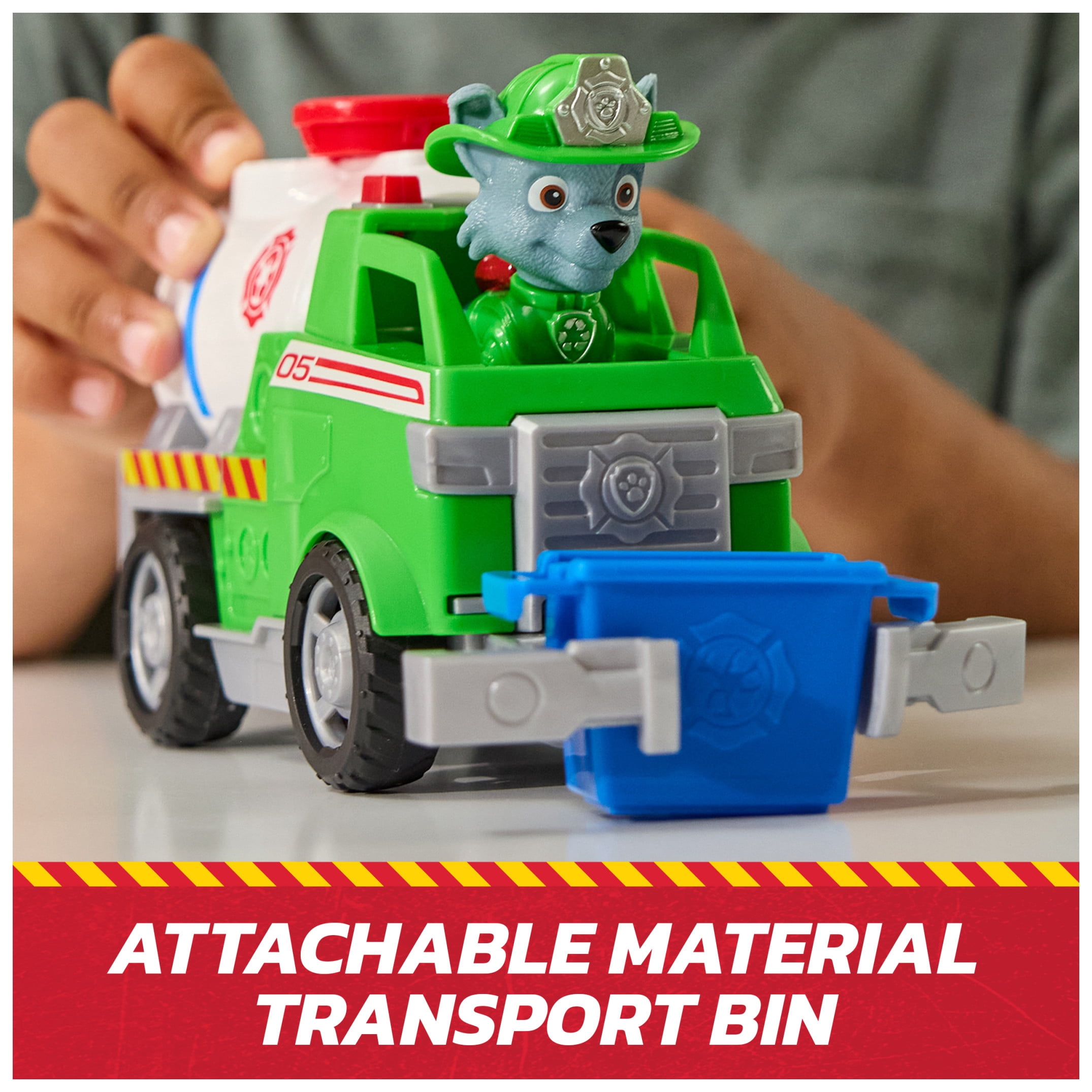 PAW Patrol Fire Rescue: Rocky Rescue Fire Tanker with Figure, Grab Claw & Accessories, for Kids 3+