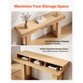 thumbnail image 4 of Mesa consola VEVOR de 63 pulgadas, escritorio estilo granja para detrás del sofá, escritorio rectangular de madera para la entrada, mesa auxiliar estrecha y larga para sofá. Madera noble., 4 of 9