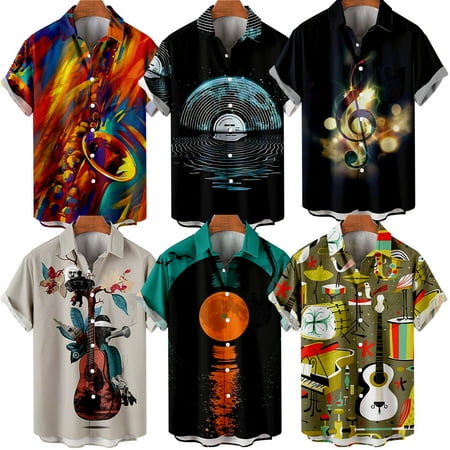 

MLFU Big & Tall Men Coachella Festival Crewneck Shirt Regular Fit Cotton Tops for Men Women