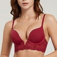 thumbnail image 5 of Cute Bra Women Convertible Bra Feature V-Neck Soft Bra Style W-774 Wine 4XL, 5 of 8