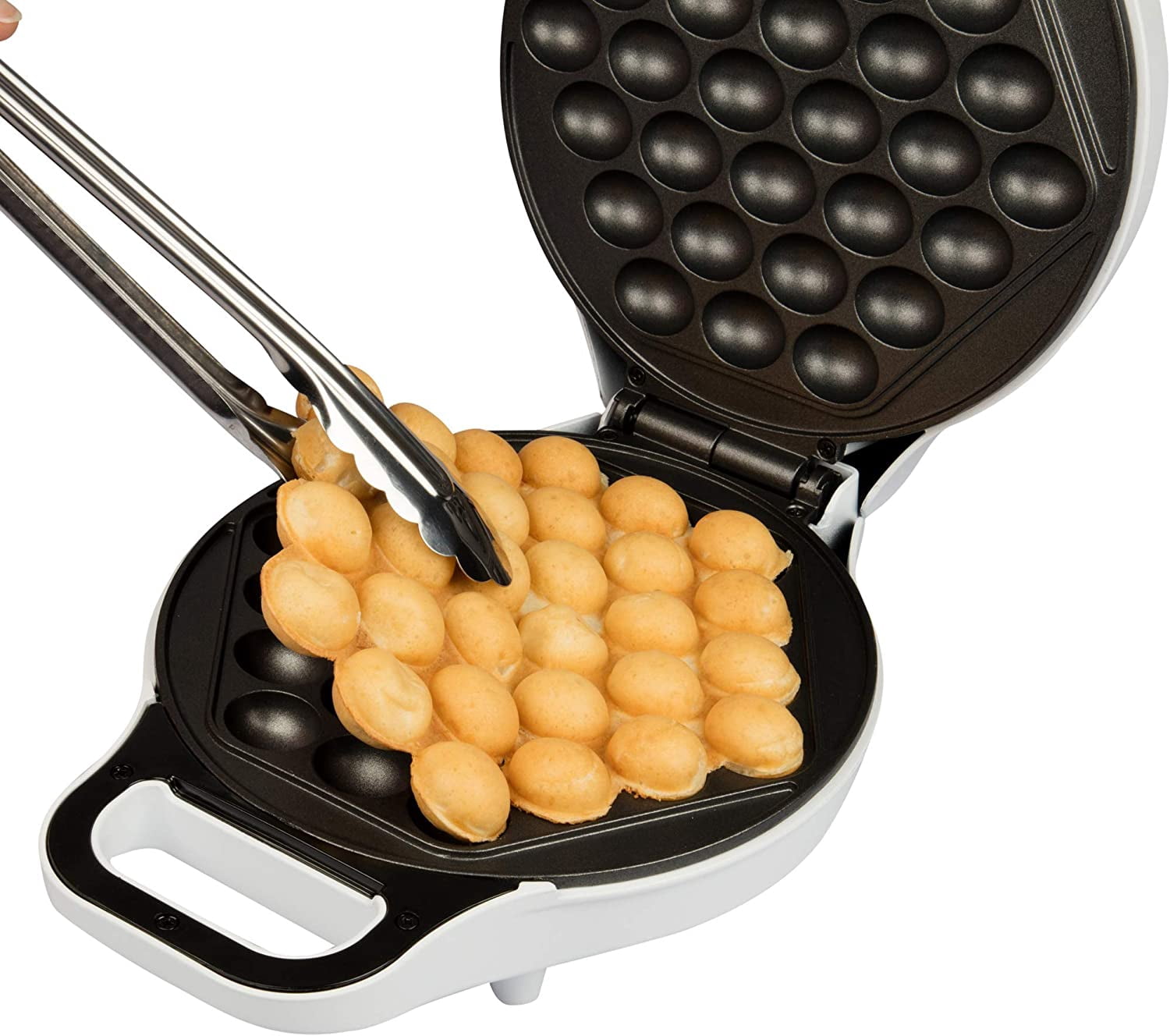 Bubble Waffle Maker - Electric Non-Stick Hong   Waffle Iron with Recipe Guide, Ready in Under 5 Minutes