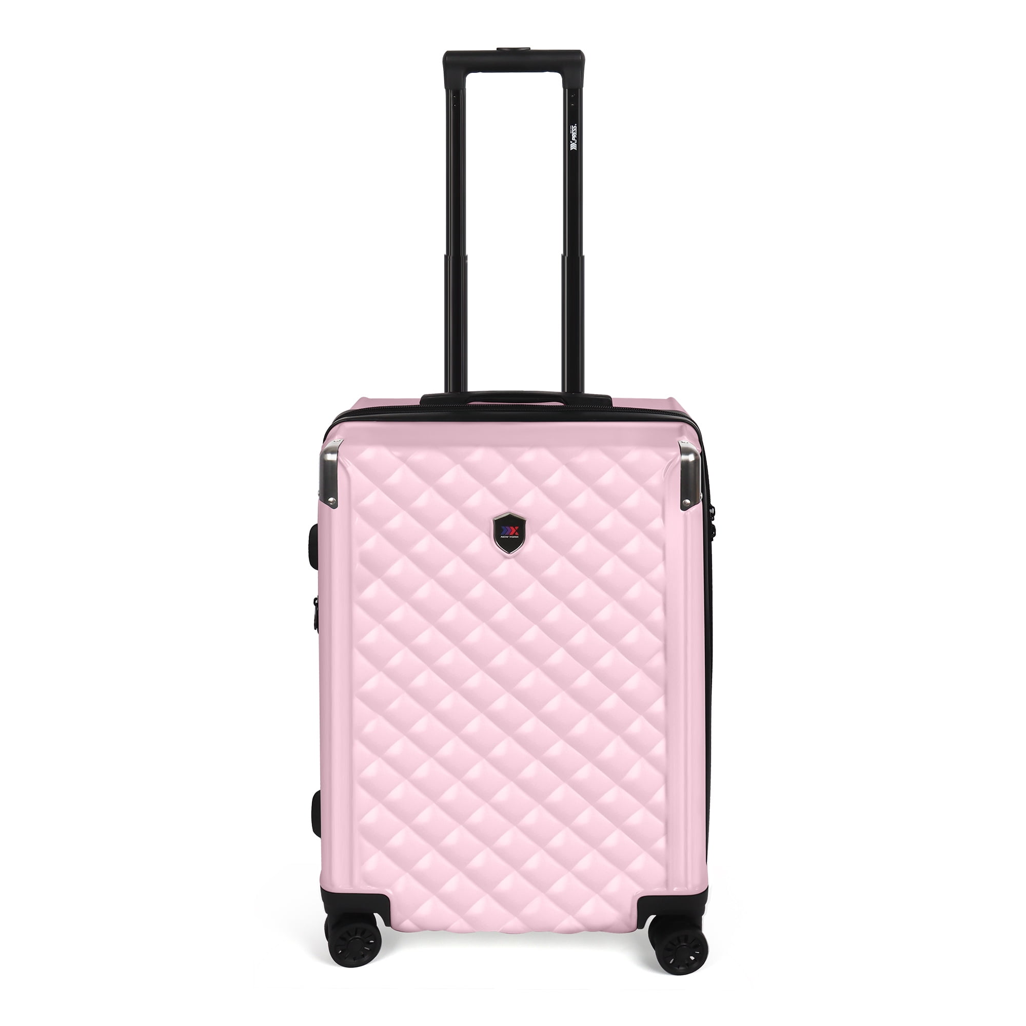 New York Xpress 20" Carry-on Luggage,Expandable Hardshell Spinner Suitcase with TSA Lock, Airplane Approved, Pink - WD576