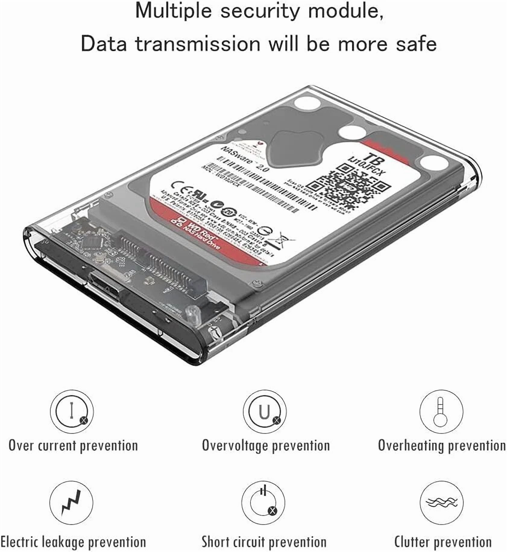 CIRCLE- 2.5" External Hard Enclosure Sata To Usb 3.1 Tool-Free Clear Ssd & Hdd 9.5Mm 7Mm