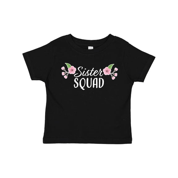 Inktastic Sister Squad with Pink Flowers Boys or Girls Toddler T-Shirt
