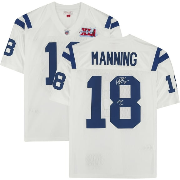 Peyton Manning Indianapolis Colts Autographed White Mitchell & Ness Super Bowl XLI Throwback Authentic Jersey with "HOF 21" Inscription - Fanatics Authentic Certified