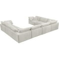 thumbnail image 4 of Maklaine Contemporary Cream Velvet Down Filled Modular Sectional Sofa, 4 of 7