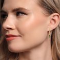 thumbnail image 4 of Gem Stone King 10K Yellow Gold Green Tourmaline and Lab Grown Diamond Dangle Earrings for Women | 1.10 Cttw | Gemstone October Birthstone | Oval 6X4MM, 4 of 6