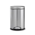 thumbnail image 5 of simplehuman Round Step Can, 4.5L / 1.2 Gallon Compact Bathroom Trash Can, 150,000-Step Pedal, Lid Shox® Silent Close, Removable Inner Bucket, Brushed Stainless Steel, 5 of 9