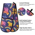 thumbnail image 4 of Dailycode Double Sided Oven Mitt with Loop Heat Resistant Kitchen Long Potholders 7" x 35" Bears and Rainbow, 4 of 6