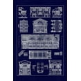 thumbnail image 2 of Buhlmann, J. 11x14 Black Ornate Wood Framed with Double Matting Museum Art Print Titled - Interiors With Cross Vaults and Cupola Vaulting (Blueprint), 2 of 4