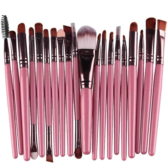 Fiudx Veinte Pinceles de Maquillaje - Set de Herramientas de Belleza con Borde, Pincel para Sombra de Ojos