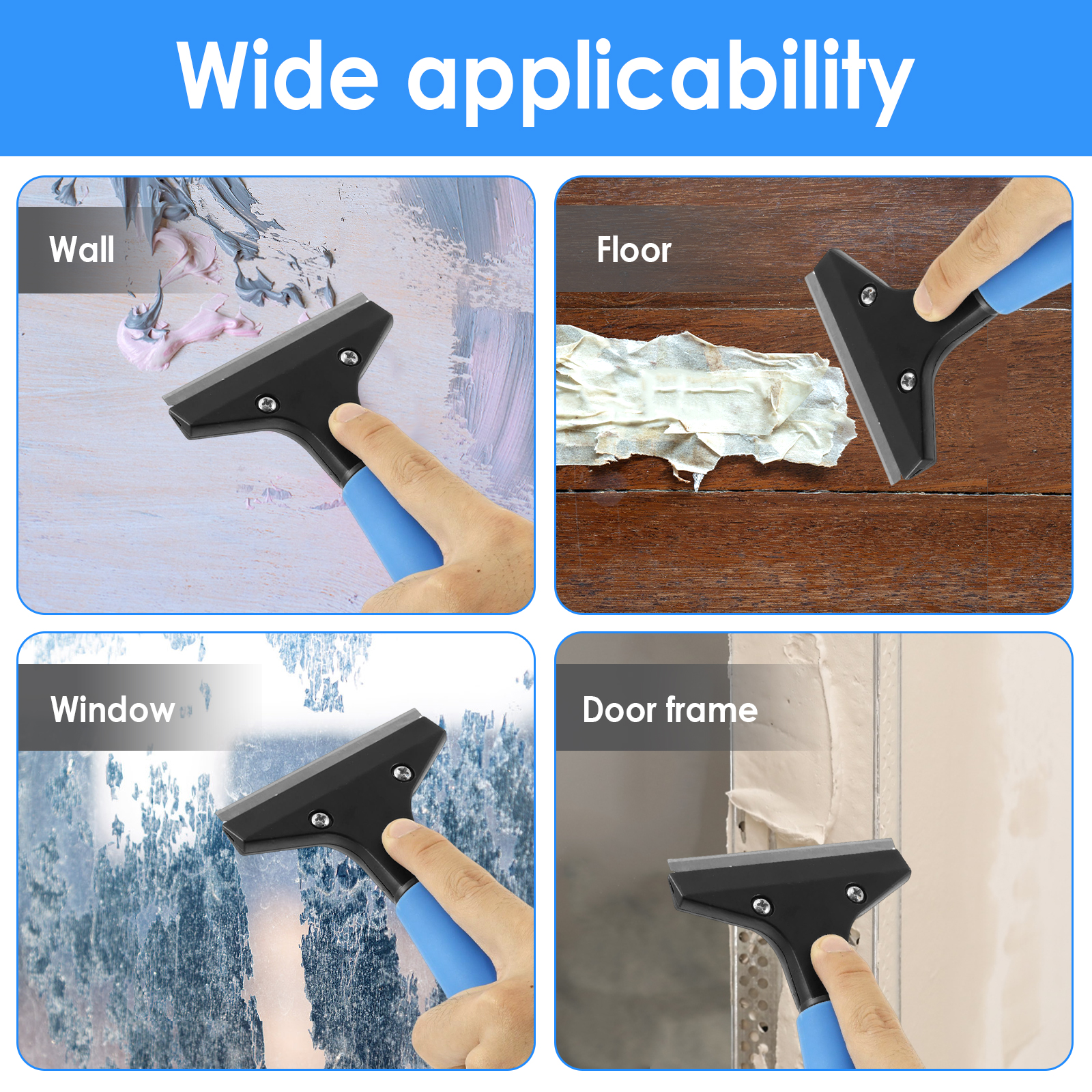 Xiyztok Cleaning Glass Wall Scraper Set Adjustable Versatile Sticker Caulk Remover Tool Solid Tile Window Scraper with Blades for Removing Adhesive