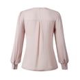 thumbnail image 7 of HUBERY Women V Neck Buttons Long Sleeve Blouse, 7 of 7