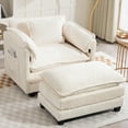thumbnail image 7 of Aukfa Boucle Accent Chair with Ottoman,Upholstered Armchair Cozy Lounge Chair for Living Room/Bedroom,Beige, 7 of 7