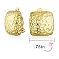 thumbnail image 5 of Bling Jewelry Womens Hammered Square Clip-On Earrings Silver Gold, 5 of 5
