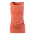 thumbnail image 2 of A2Y Women's Fitted Premium Fabric Side Ruched Sleeveless Top Deep Coral M, 2 of 5