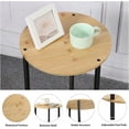thumbnail image 5 of Small Round Table Set of 2, End Tables Living Room, Side Tables for Small Spaces, 2 Tiers Rustic Accent Tables, Night Stands for Bedrooms, Coffee Tables With Storage Shelf, 5 of 19