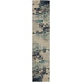 thumbnail image 3 of Nourison Celestial Abstract Ivory/Teal Blue 2'2" x 12' Area Rug, (2x12), 3 of 8