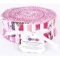 thumbnail image 3 of Soimoi 40Pcs Block Print Precut Fabrics Strips Roll Up 1.5x42inches Cotton Jelly Rolls For Quilting - Rose Pink, 3 of 9