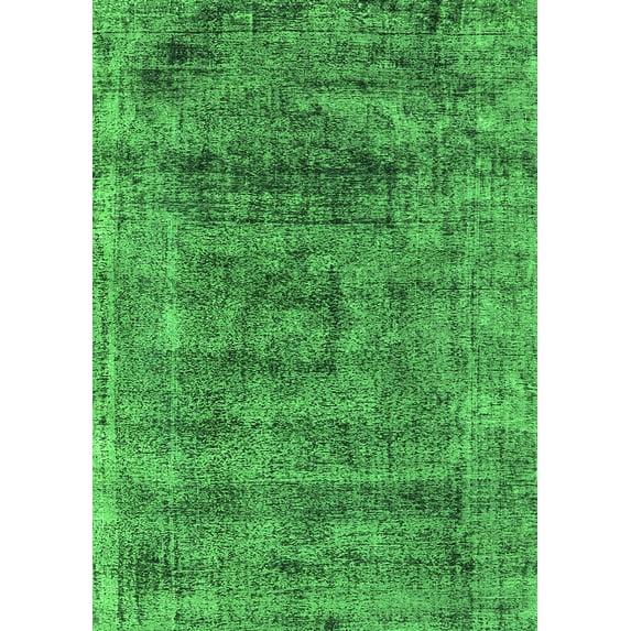 Ahgly Company Indoor Rectangle Oriental Green Industrial Area Rugs, 6' x 9'