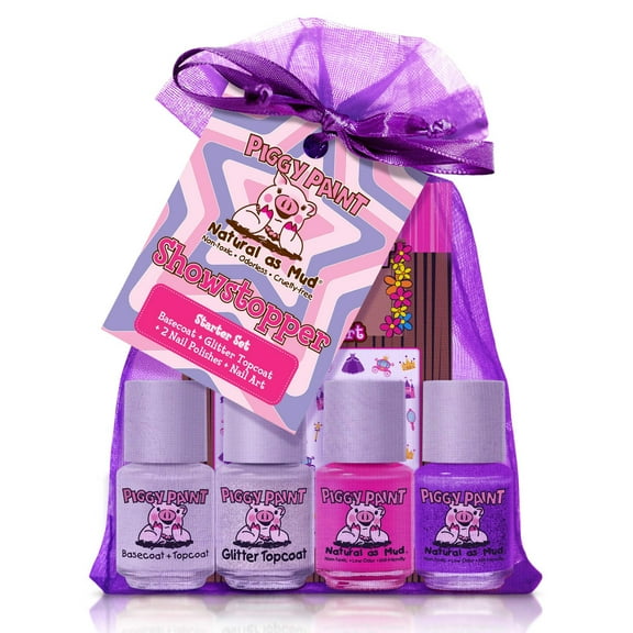 Showstopper Starter Set by Piggy Paint Non-Toxic, Kid-Friendly, Safe Nail Polish