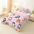 thumbnail image 2 of Manfei Kawaii Teacup Cat Twin Comforter Sets, Triangle Abstract Bedding Set, Pink, Pink Reversible, 2-Piece, 1 Comforter and 1 Pillowcase, 2 of 7