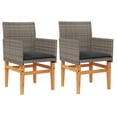thumbnail image 1 of Sillas de patio VidaXL gris poliratán y madera, tumbona de exterior, 1 of 9