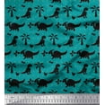 thumbnail image 1 of Soimoi Satin Silk Fabric Dot,Tree & Dinosaur Jungle Printed Fabric 1 Yard 42 Inch Wide, 1 of 3