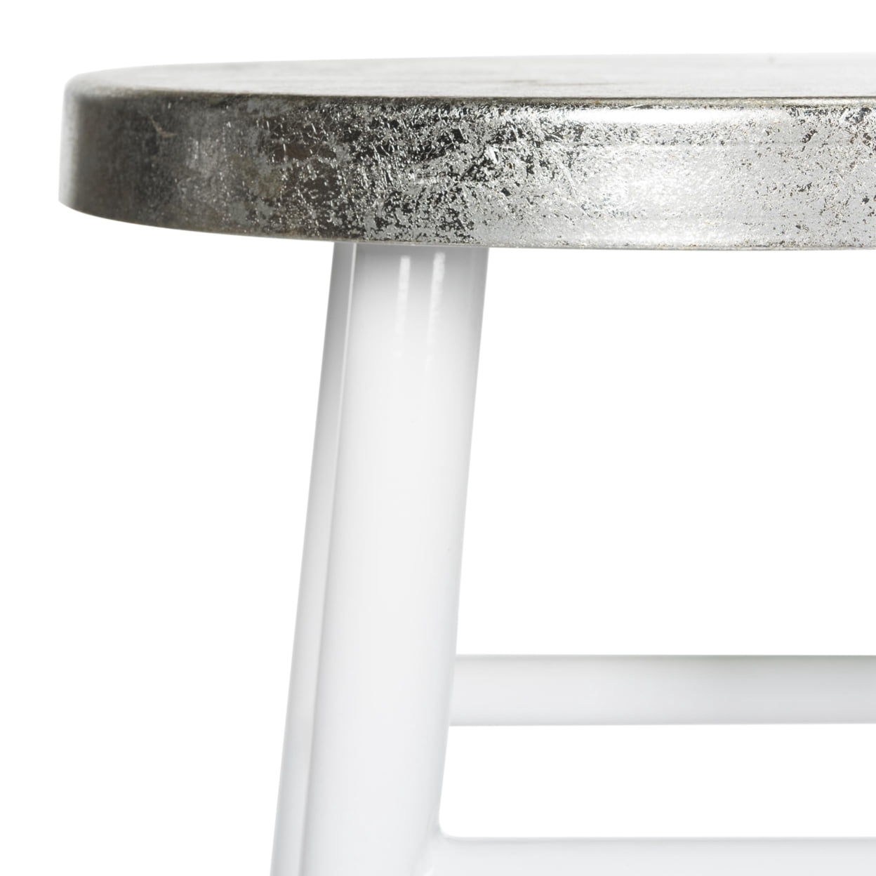 SAFAVIEH Kenzie Iron Silver Dipped 24" Counterstool, White