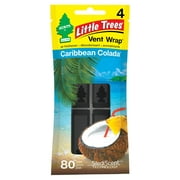 Little Trees Auto Air Freshener, Hanging Card, Vent Wrap Caribbean Colada 4-Pack