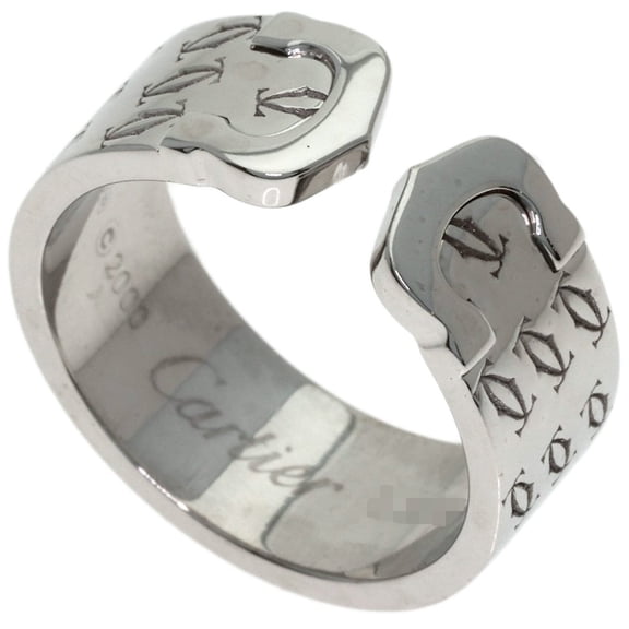 Pre-Owned Cartier 2C Ring, 2000 Christmas Limited Edition, #55, 18K White Gold, Women's CARTIER