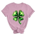 thumbnail image 5 of LEKWK 3/4 Length Sleeve Womens Tops Crew Neck 3/4 Sleeve Graphic Tees St Patricks Day Shirt Green Glitter Bow Shamrock Print Festival Outfits, 5 of 5
