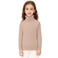 thumbnail image 2 of Mercatoo Kids Girls Thermal Turtleneck Sweater Toddler Baby Ribbed Knitted Mock Neck Pullover Sweatshirt Winter Warm Top, 2 of 5