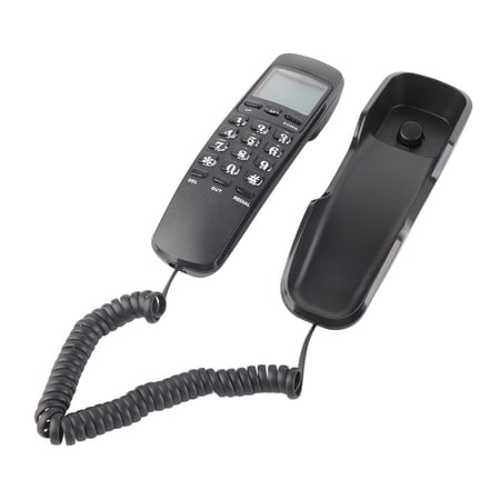 Riousery Wall Mounted Wired Telephone Corded Landline Phone with Caller ID Noise Reduction Black For Home Hotel Office Business Call Center Desk Phone (8.27 inches / 21 cm)