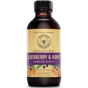 Honey Gardens Elderberry Syrup with Apitherapy Raw Honey Propolis and Elderberries, 4 oz