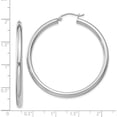 thumbnail image 4 of Sterling Silver Rhodium-Plated 3mm Round Hoop Earrings (47 X 45) Made In Mexico qe814, 4 of 5