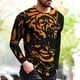 thumbnail image 2 of Blusa de camiseta de manga corta con estampado de jersey de cuello redondo informal a la moda para hombre Pompotops oipoqjl2877, 2 of 3