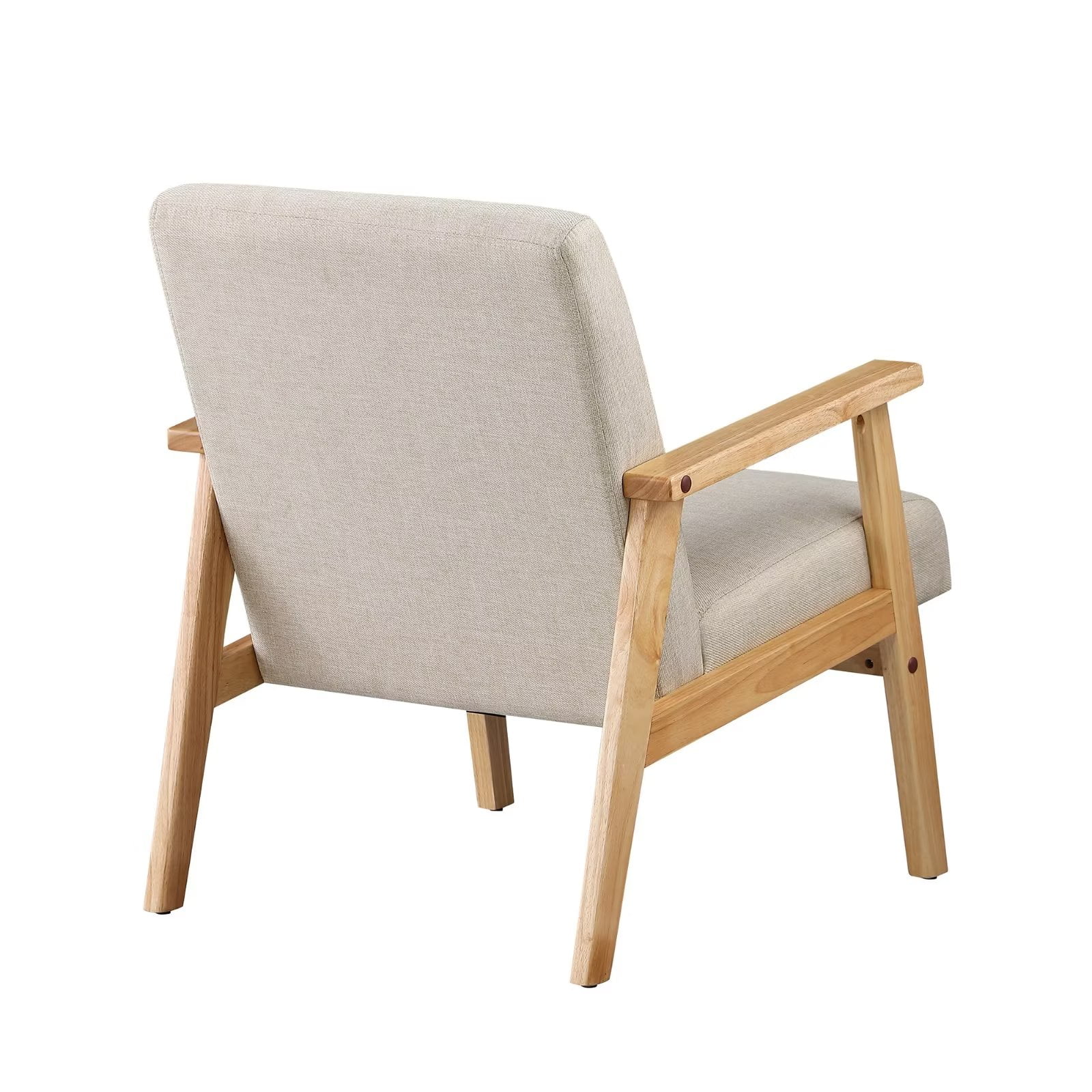 Morden Fort Linen Fabric Upholstered Accent Lounge Chair for Living Room Armchair Gray
