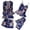 B-Navy, variant on Xmyrz Cute Pajama Sets For Women 3Pc Silk Bed Gown Floral Print Relaxed Softable Breathable Sleepwear Outfit Pj Clothes Sets
